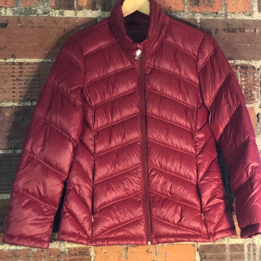 Red lightweight packable jacket